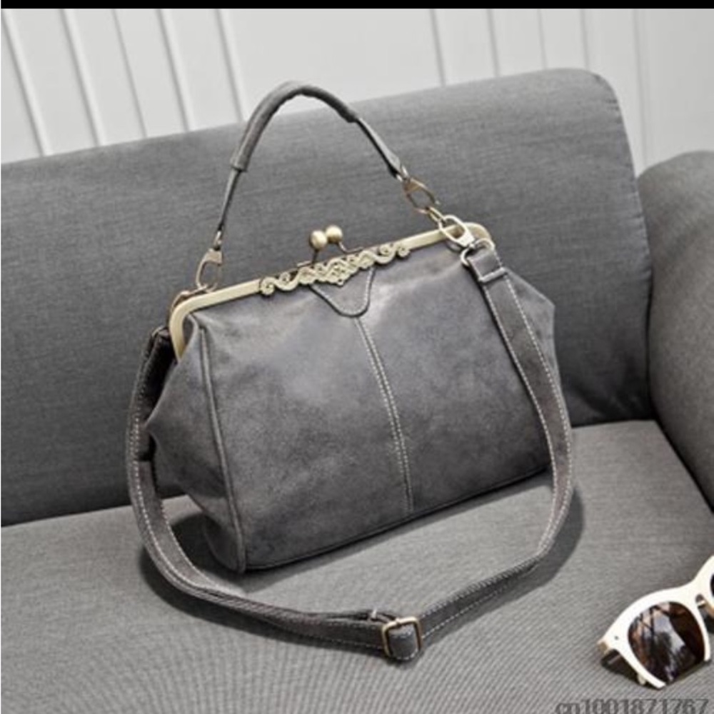 New leather women handbag small shoulder bag high quality tote bag  clutch (Gray